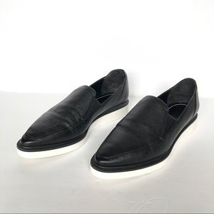 Max Mara Black Leather Harden Pointed Toe Loafers